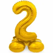 Sifferballong Stående Guld 72 cm"0-9"Siffra 2