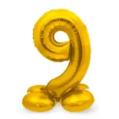 Sifferballong Stående Guld 72 cm"0-9"Siffra 9