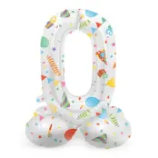 Sifferballong Stående Joyful Party 72 cm"0-9"Siffra 0