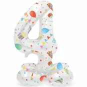 Sifferballong Stående Joyful Party 72 cm"0-9"Siffra 4