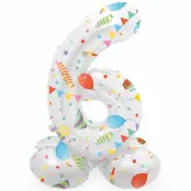Sifferballong Stående Joyful Party 72 cm"0-9"Siffra 6