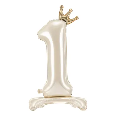 Sifferballong Stående Krämvit - Siffra 1