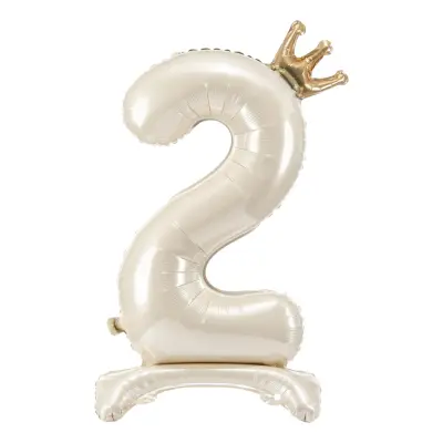 Sifferballong Stående Krämvit - Siffra 2