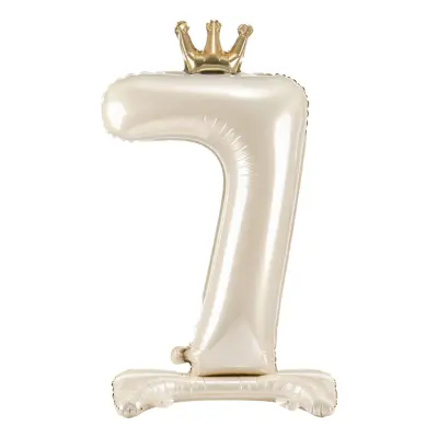 Sifferballong Stående Krämvit - Siffra 7