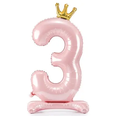 Sifferballong Stående Rosa Krona