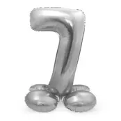 Sifferballong Stående Silver 72 cm"0-9"Siffra 7