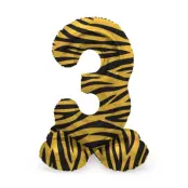 Sifferballong stående Tiger Chic 41 cm"0-9"Siffra 3