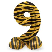 Sifferballong stående Tiger Chic 41 cm"0-9"Siffra 9