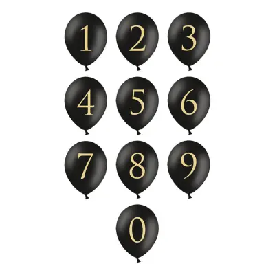 Sifferballong Svart - Siffra 0