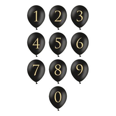 Sifferballong Svart - Siffra 6