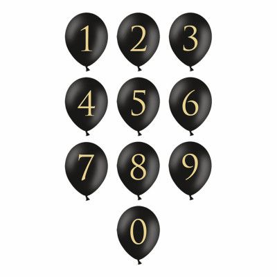 Sifferballong Svart - Siffra 8