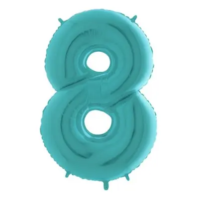Sifferballong Turkos Pastell - Siffra 8