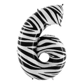 Sifferballong Zebra Mönster - Siffra 6