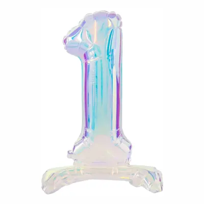 Sifferballonger på Ställning Iridescent - Siffra 1