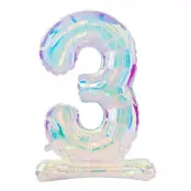 Sifferballonger på Ställning Iridescent - Siffra 3