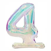 Sifferballonger på Ställning Iridescent - Siffra 4
