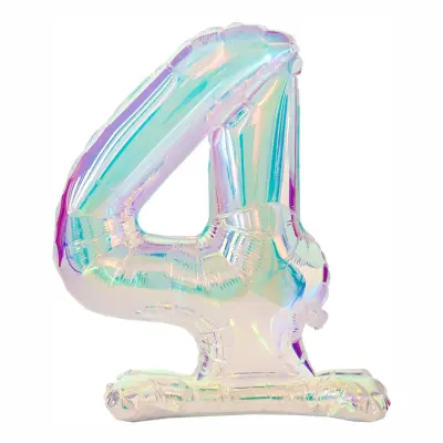 Sifferballonger på Ställning Iridescent - Siffra 4
