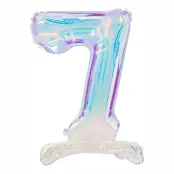 Sifferballonger på Ställning Iridescent - Siffra 7