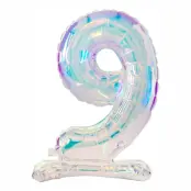 Sifferballonger på Ställning Iridescent - Siffra 9