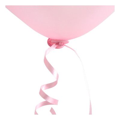 Ballongförslutare med Snöre Rosa - 100-pack