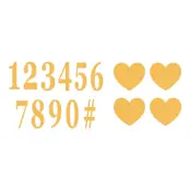 Självhäftande Siffror & Tecken Guld - 15-pack