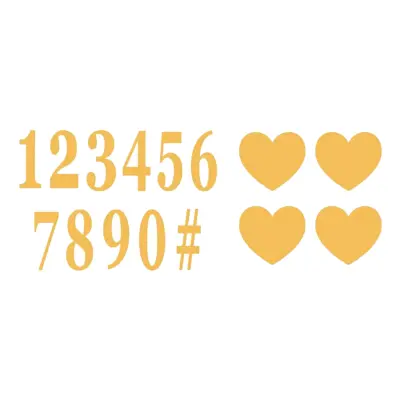 Självhäftande Siffror & Tecken Guld - 15-pack