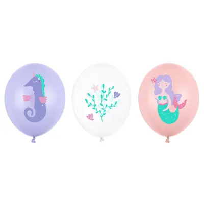 Sjöjungfru Ballonger 3 Färger 50-pack