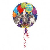 Sjungande Folieballong Happy Birthday Katter