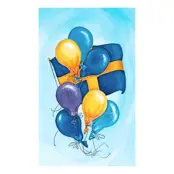Minikort Flagga och Ballonger