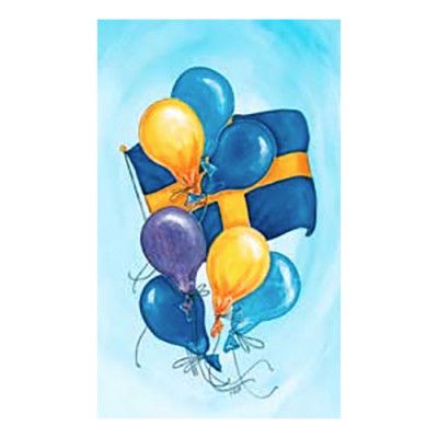 Minikort Flagga och Ballonger