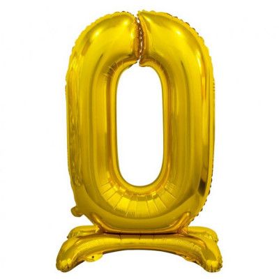 Stående Sifferballong Guld 74cm