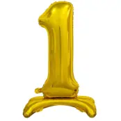 Stående Sifferballong Guld 74cm"0-9"Siffra 1