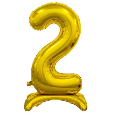 Stående Sifferballong Guld 74cm
