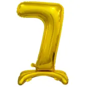 Stående Sifferballong Guld 74cm"0-9"Siffra 7