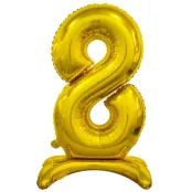 Stående Sifferballong Guld 74cm"0-9"Siffra 8