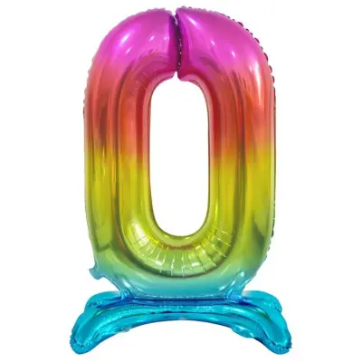 Stående Sifferballong Regnbågsfärg 74cm