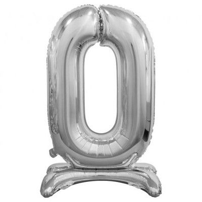 Stående Sifferballong Silver 74cm
