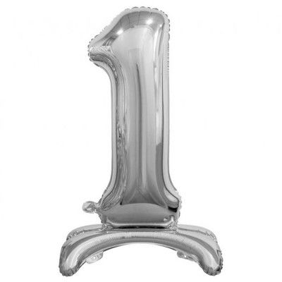Stående Sifferballong Silver 74cm