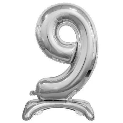 Stående Sifferballong Silver 74cm