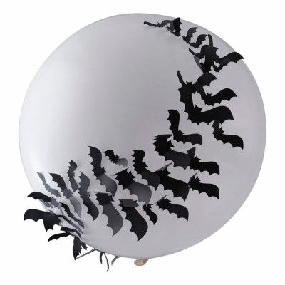 Stor Ballong Vit med Fladdermöss