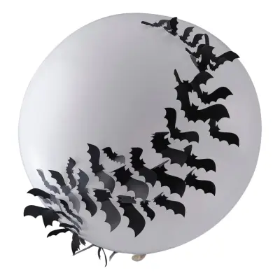 Stor Ballong Vit med Fladdermöss