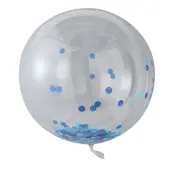 Stor Konfettiballong Blå - 3-pack