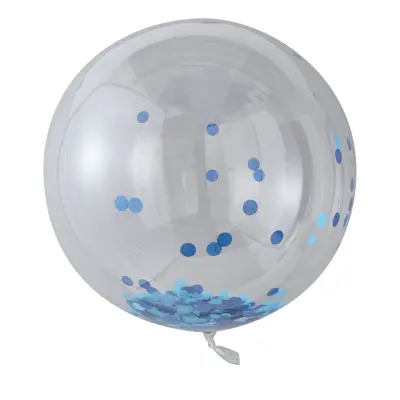 Stor Konfettiballong Blå - 3-pack