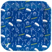 Student Papperstallrik Blå 8-pack