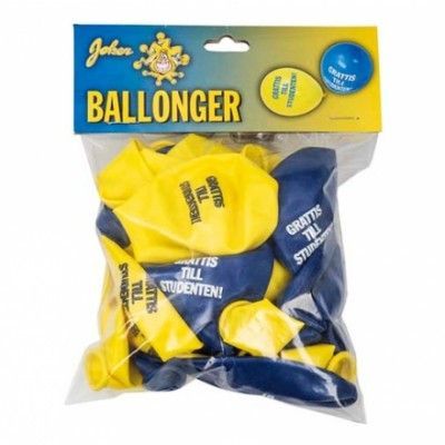 Studentballonger Gul/Blå