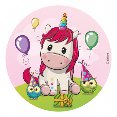 Tårtbild Unicorn&Ugglor 20 cm