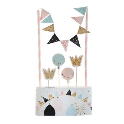 Tårtdekoration Kalas Pastell/Glitter