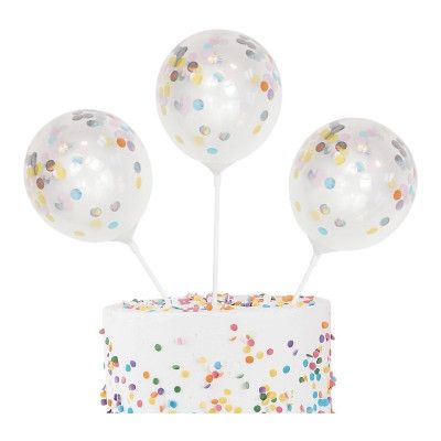 Tårtdekoration Konfettiballonger Mini Pastell - 5-pack