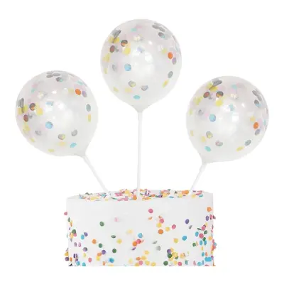 Tårtdekoration Konfettiballonger Mini Pastell - 5-pack