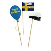 Tårtdekorationer Studenten - 10-pack